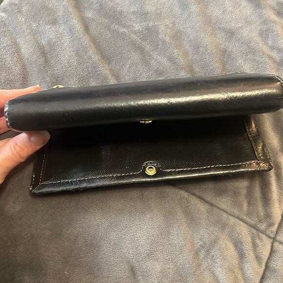 Fossil Ellis 29 Black Leather Wallet Clutch - Picture 6 of 11